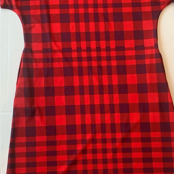 Lularoe Black and Red Plaid Dress Pullover Cottage Core Size XL RN#142161 - Picture 3 of 8